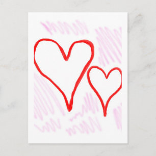 Zwei rote Herzen Design, Liebe oder Valentine Feiertagspostkarte
