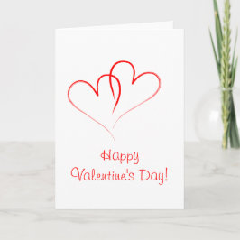 Zwei rote Herzen - glücklicher Valentinstag! Feiertagskarte