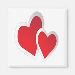 Zwei rote Herzen Magnet