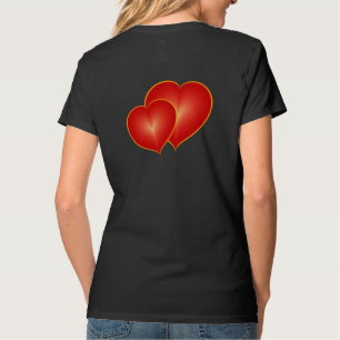 Zwei rote Herzen, moderne digitale Kunst Grafik T-Shirt