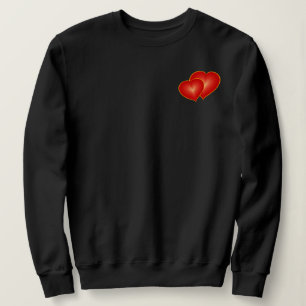 Zwei rote Herzen, moderne digitale Kunstgrafik Sweatshirt