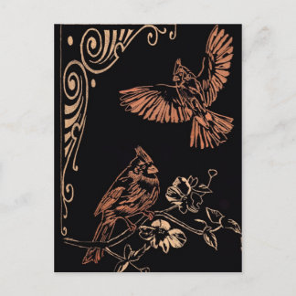 Zwei rote Kardinäle Postkarte