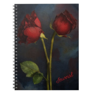 Zwei rote Rosen Kunst-Gothik-Stil Journal Spiral Notizblock