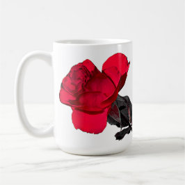 Zwei Rote Rosen Touch in der Mitte Kaffeetasse