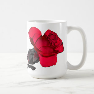 Zwei Rote Rosen Touch in der Mitte Kaffeetasse