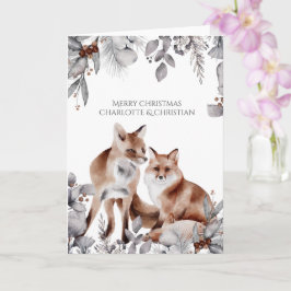 Zwei Rotfüchse Personalisiert Weihnachten Karte
