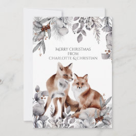 Zwei Rotfüchse Personalisiert Weihnachten Karte