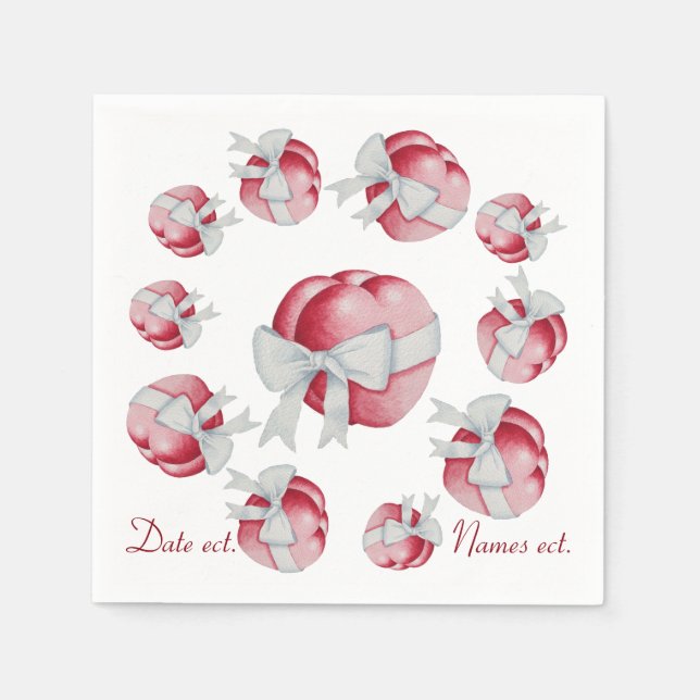 zwei Rotherzen und eine romantische Liebe mit weiß Serviette (Vorderseite)