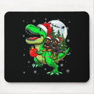 Zwei Rottweilers Reittiere T-rex Rentier Lover K Mousepad