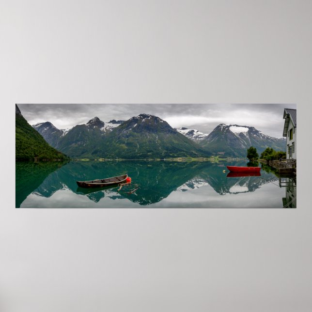 Zwei Ruderboote mit Reflektion in einem Seebecker Poster (Vorne)