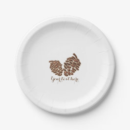 Zwei rustikale Pine Cones Country Wedding Empfang Pappteller