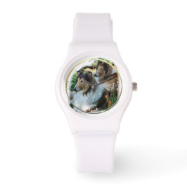 Zwei Sable Rough Collie Geschenke Armbanduhr