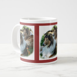 Zwei Sable Rough Collie Geschenke Jumbo-Tasse