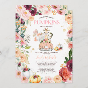 Zwei Safari-Tiere Pumpkin Drive by Baby-Dusche Einladung