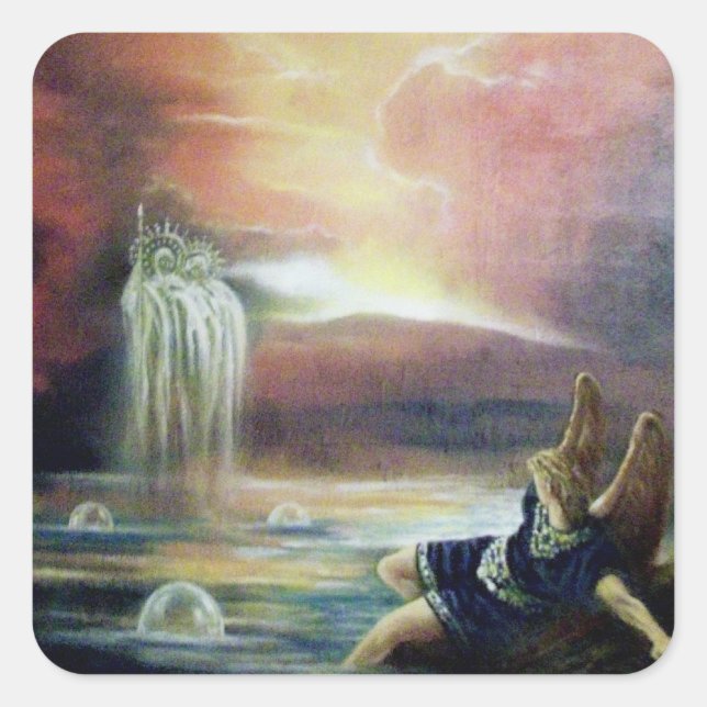 ZWEI SAINT JOHN UND FALLEN ANGEL QUADRATISCHER AUFKLEBER (Vorderseite)