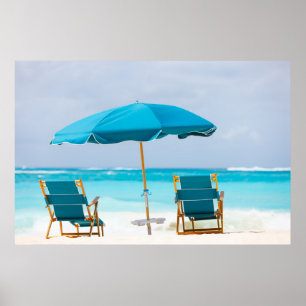 Zwei Salons am Strand Poster