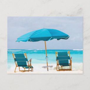 Zwei Salons am Strand Postkarte