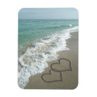 Zwei Sandhörer am Strand, romantischer Ozean