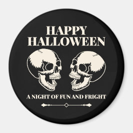 Zwei Schädel lachen Frohes Halloween Magnet