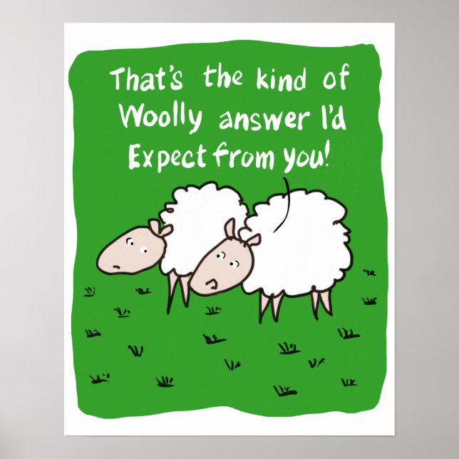 Zwei Schafe unterhalten sich auf einem Feld Poster (Vorne)