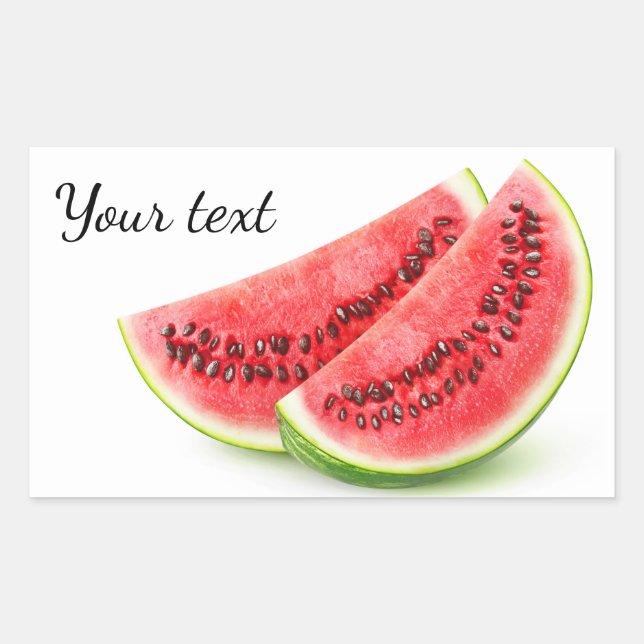 Zwei Scheiben Wassermelone Rechteckiger Aufkleber (Vorderseite)