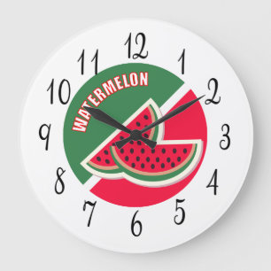 Zwei Scheiben Watermelon Große Wanduhr