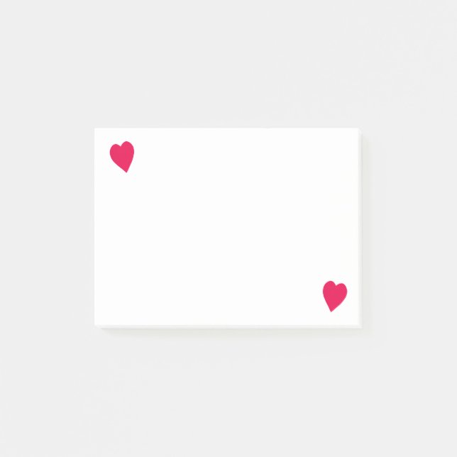 Zwei schiefe rote Herzen, Post it Notes Post-it Klebezettel (Vorderseite)