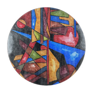 Zwei schiff-moderne Bauhaus Geometrische Kunst Schneidebrett