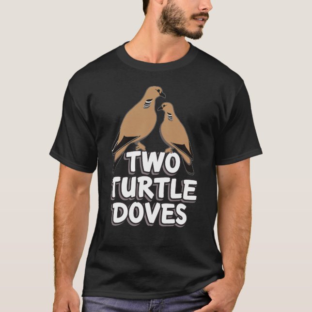 Zwei Schildkröte-Tauben-Lied 12 Tagesweihnachten T-Shirt (Vorderseite)