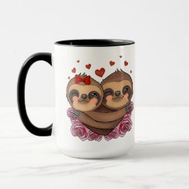 Zwei Schläge in der Liebe Herz Rose Valentinstag Tasse