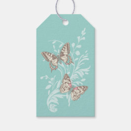 Zwei Schmetterlinge zeichnend Aqua-aquamarine Hoch Geschenkanhänger