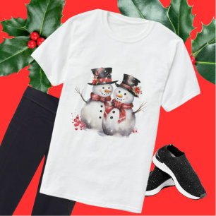 Zwei Schneemann in Top Hats und Red Scarves