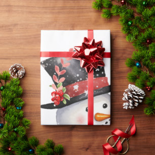 Zwei Schneemann in Top Hats und Red Scarves Geschenkpapier