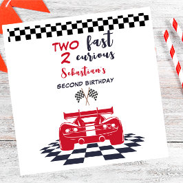 Zwei schnell zwei neugierige zweite Kindergeburtst Serviette