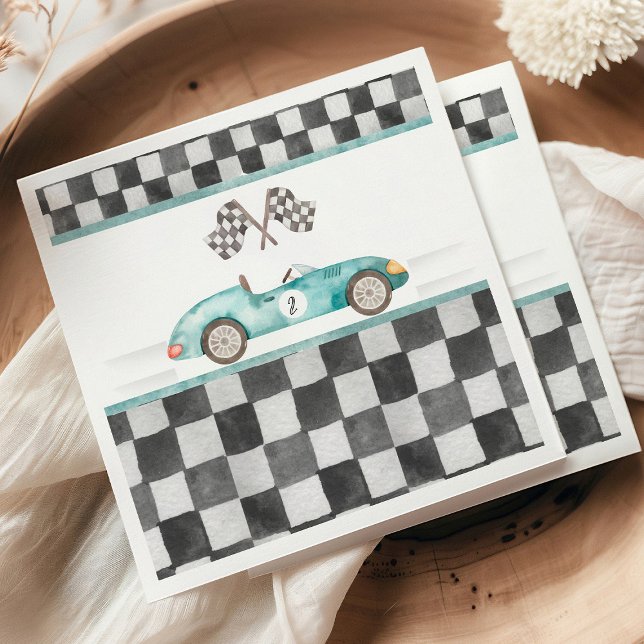 Zwei schnelle 2. Geburtstag wachsen Serviette (Growing Up Two Fast race car theme 2nd birthday party napkins)