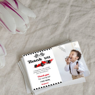 Zwei schnelle Auto Rennen Geburtstag Party danke K Einladung