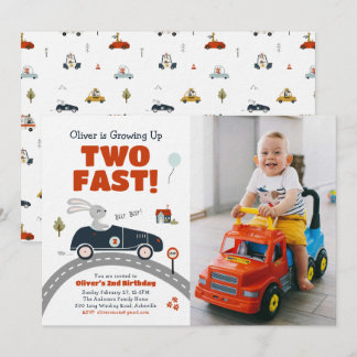 Zwei schnelle Autos zum Geburtstag einladen Einladung
