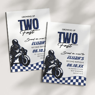 Zwei schnelle Boys Motorcross Dirt Bike Geburtstag Einladung
