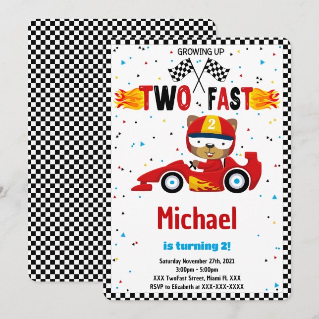 Zwei schnelle Einladung zum Geburtstag (Vorne/Hinten)