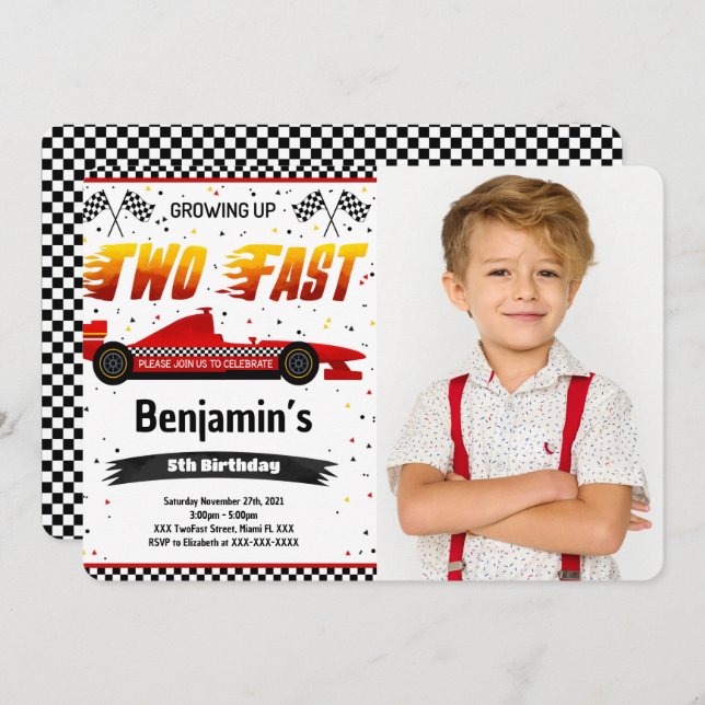 Zwei schnelle Foto-Einladung Einladung (Vorne/Hinten)