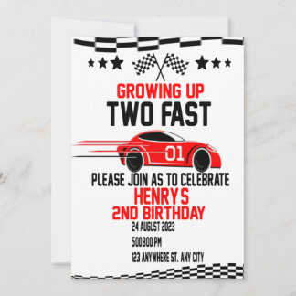 Zwei schnelle Geburtstage 2 Fast zwei neugierige R Einladung