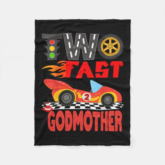 Zwei schnelle Godmutterpit Crew Racing Car Family  Fleecedecke (Vorderseite)