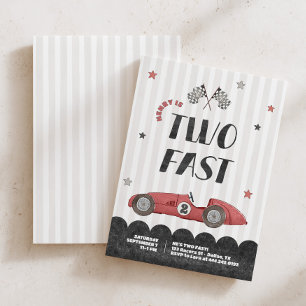 Zwei schnelle Jungen Aquarell Rotes Rennauto 2. Ge Einladung
