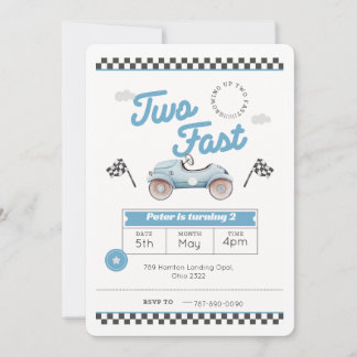 Zwei schnelle Jungen zum Geburtstag lädt ein Einladung