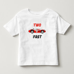 Zwei schnelle Oldtimer-Rennwagen in Rot Junge 2. G Kleinkind T-shirt