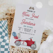 Zwei schnelle Red Race Car 2. Geburtstag wachsen