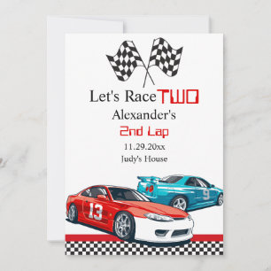 Zwei schnelle Red Race Cars Save the Date