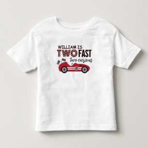 Zwei schnelle Red Racing Car Zweiten Geburtstag Kleinkind T-shirt