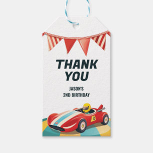 Zwei schnelle Rennwagen am 2. Geburtstag Geschenkanhänger