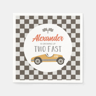 Zwei schnelle Rennwagen-Geburtstag Serviette